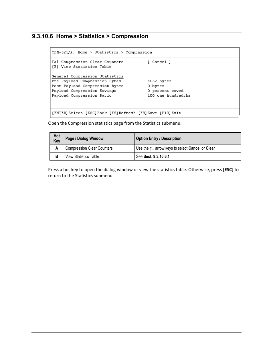 6 home > statistics > compression | Comtech EF Data CDM-625A User Manual | Page 463 / 756