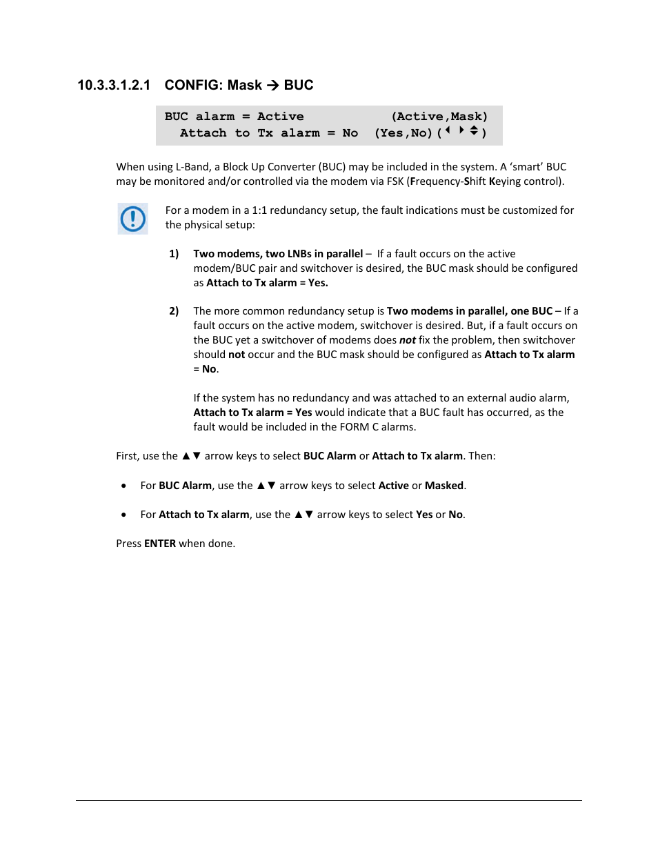 1 config: mask ( buc | Comtech EF Data CDM-625A User Manual | Page 475 / 756