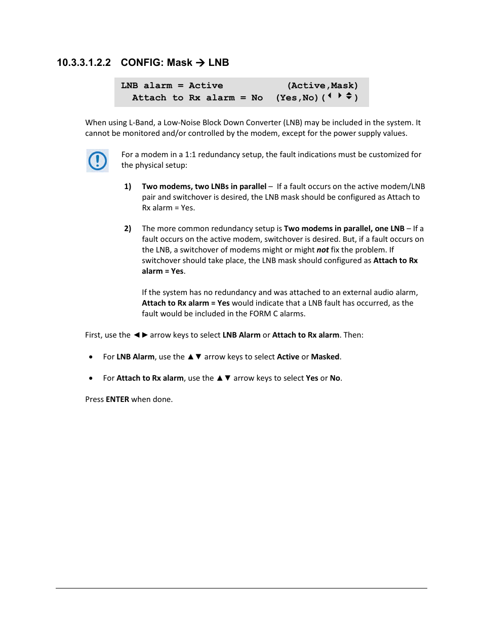 2 config: mask ( lnb | Comtech EF Data CDM-625A User Manual | Page 476 / 756