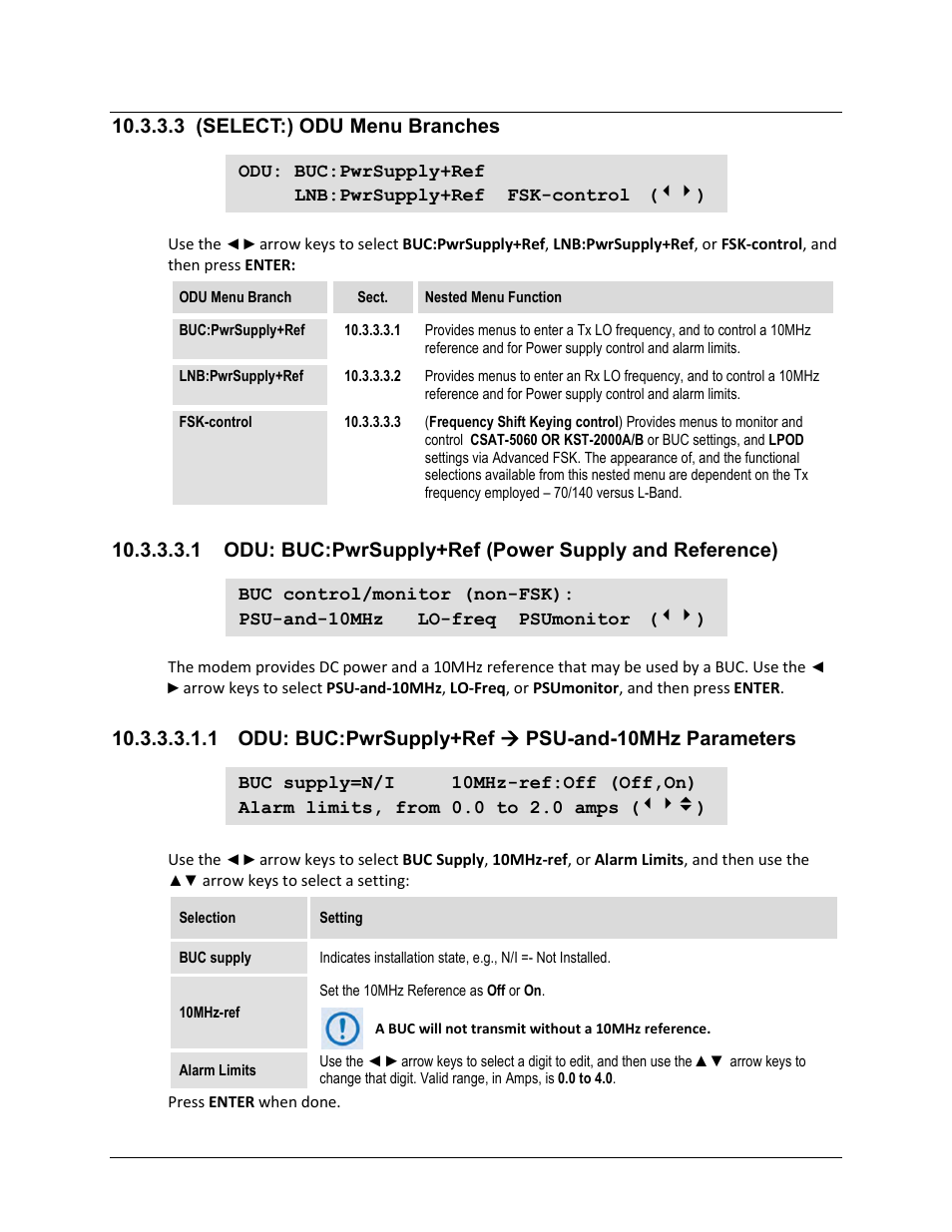 3 (select:) odu menu branches | Comtech EF Data CDM-625A User Manual | Page 478 / 756