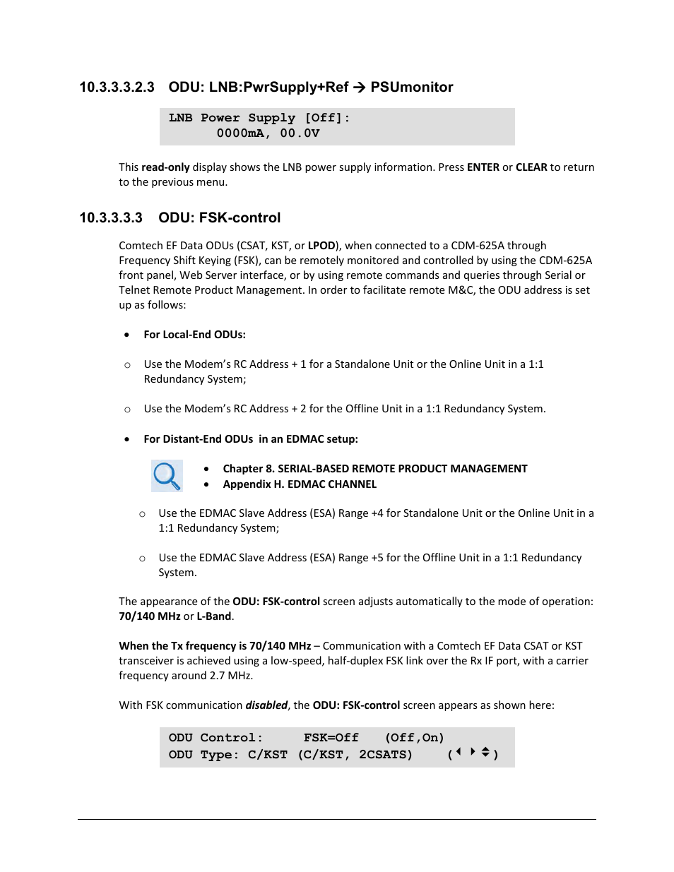 3 odu: lnb:pwrsupply+ref ( psumonitor, 3 odu: fsk-control | Comtech EF Data CDM-625A User Manual | Page 481 / 756