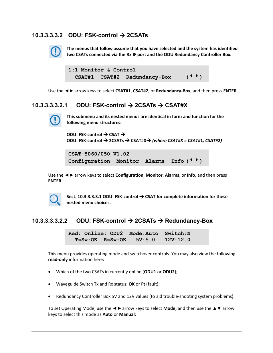 2 odu: fsk-control ( 2csats, 1 odu: fsk-control ( 2csats ( csat#x, 2 odu: fsk-control ( 2csats ( redundancy-box | Comtech EF Data CDM-625A User Manual | Page 489 / 756