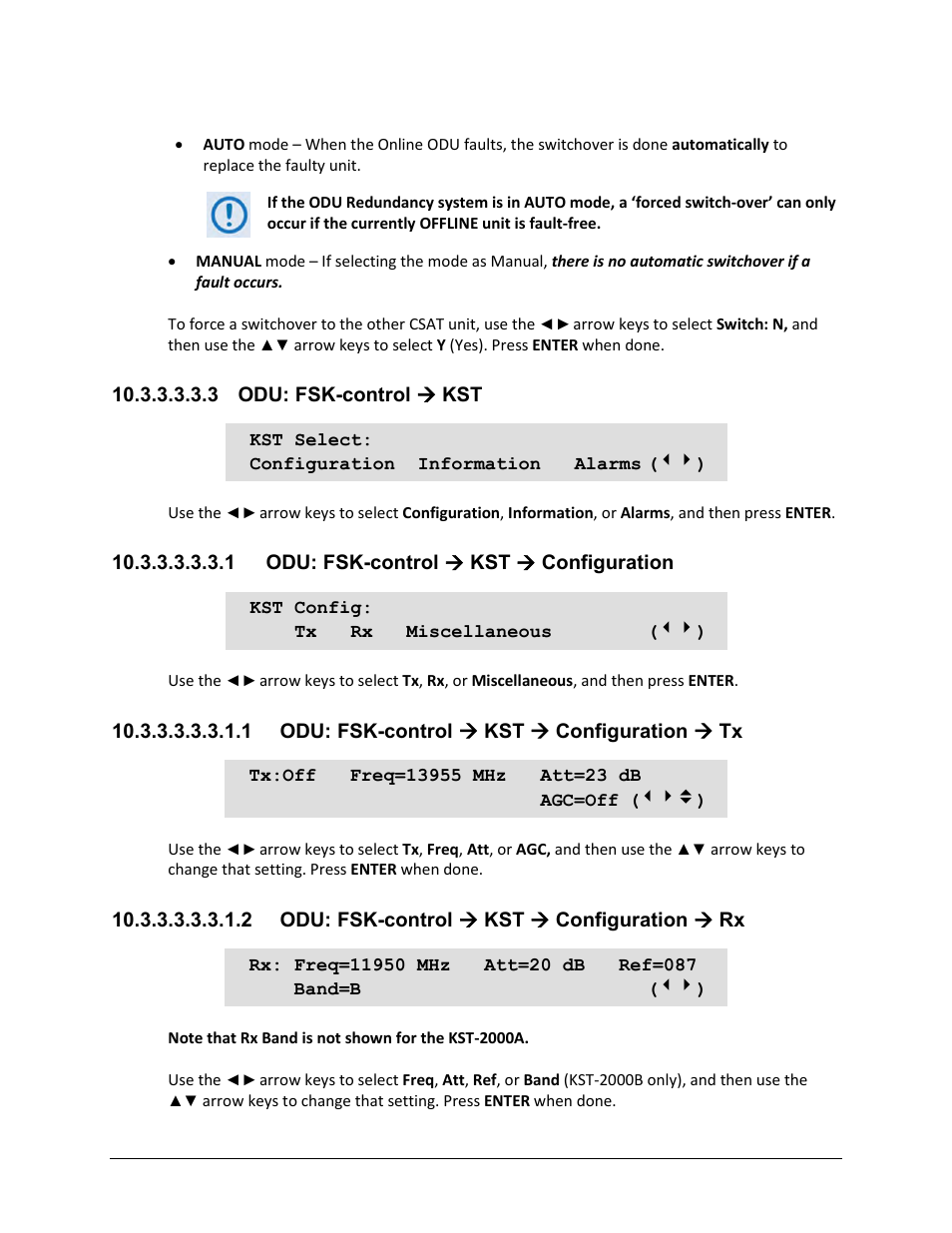 3 odu: fsk-control ( kst, 1 odu: fsk-control ( kst ( configuration, 1 odu: fsk-control ( kst ( configuration ( tx | 2 odu: fsk-control ( kst ( configuration ( rx | Comtech EF Data CDM-625A User Manual | Page 490 / 756