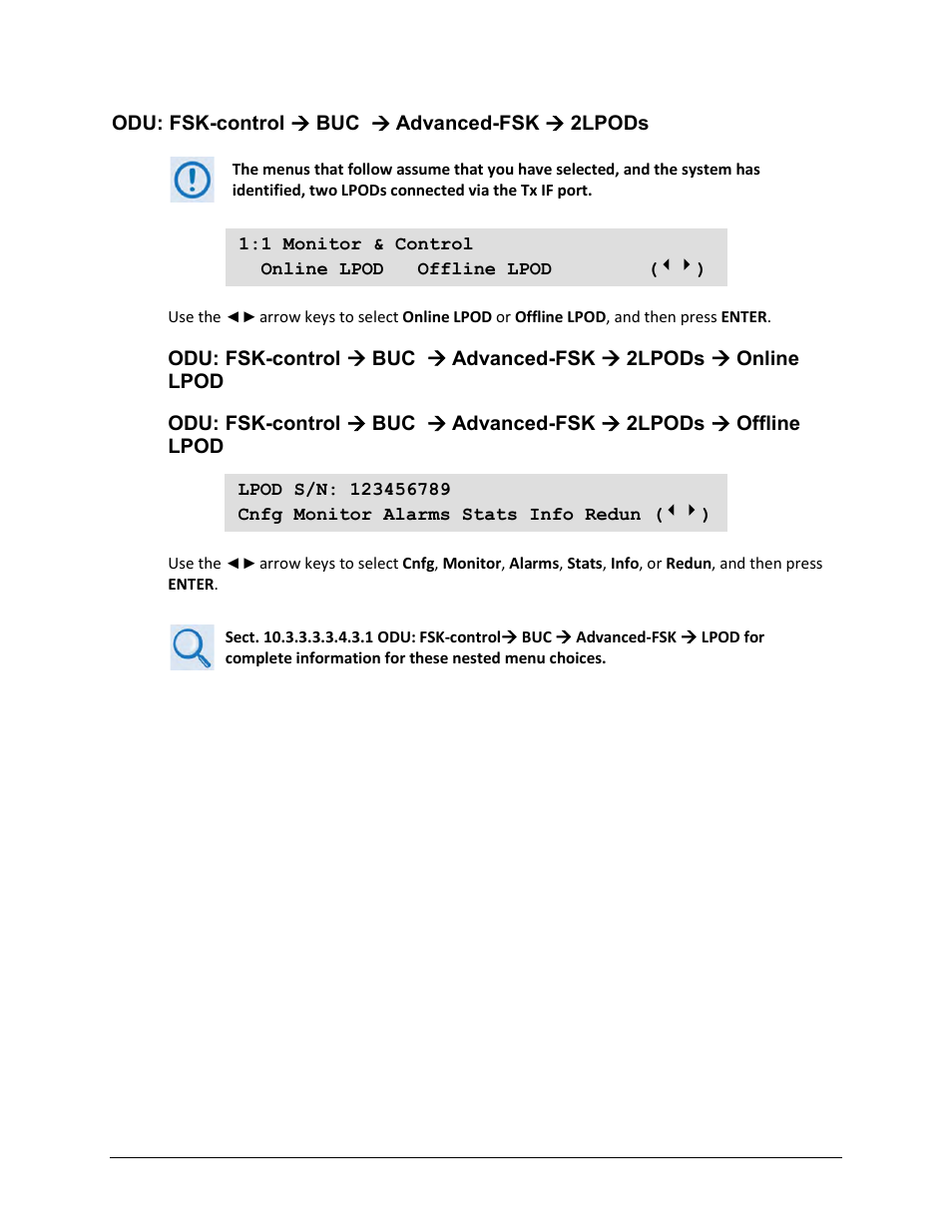 Odu: fsk-control ( buc ( advanced-fsk ( 2lpods | Comtech EF Data CDM-625A User Manual | Page 502 / 756