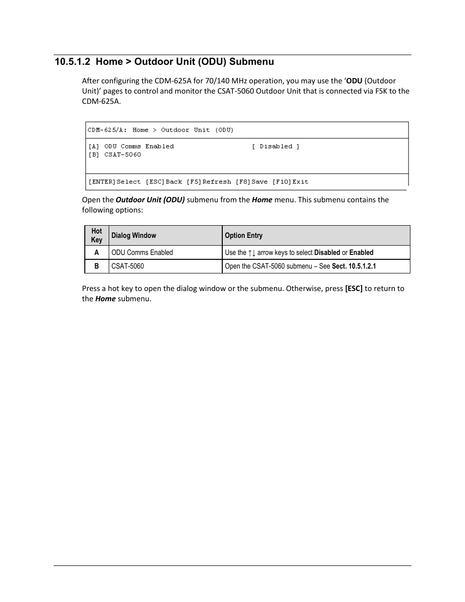 2 home > outdoor unit (odu) submenu | Comtech EF Data CDM-625A User Manual | Page 523 / 756