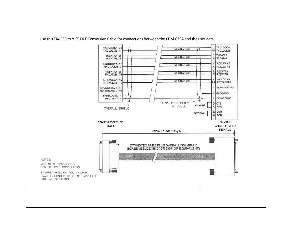 A.1.2 eia-530 to v.35 dce conversion cable | Comtech EF Data CDM-625A User Manual | Page 535 / 756