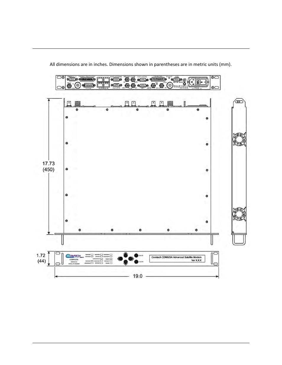 9 physical features, 1 dimensional envelope | Comtech EF Data CDM-625A User Manual | Page 54 / 756