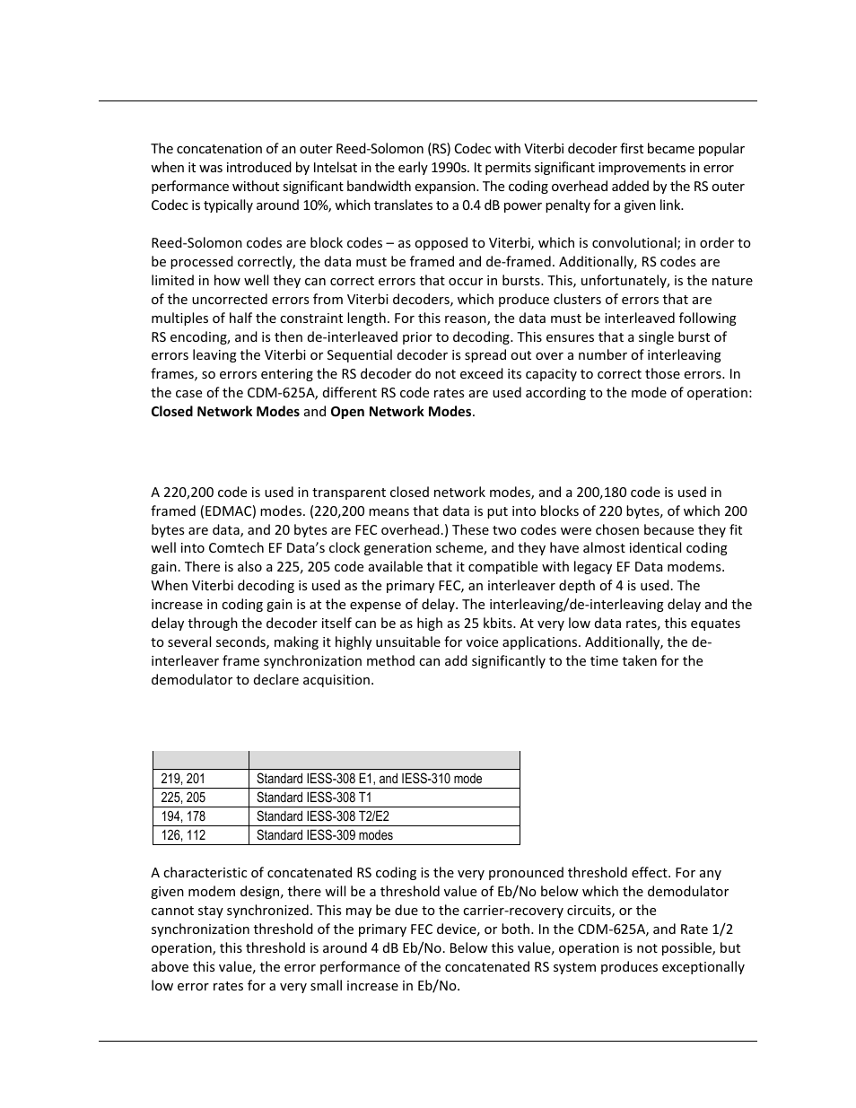 B.4 reed-solomon outer codec, B.4.1 closed network modes, B.4.2 open network modes | Comtech EF Data CDM-625A User Manual | Page 540 / 756