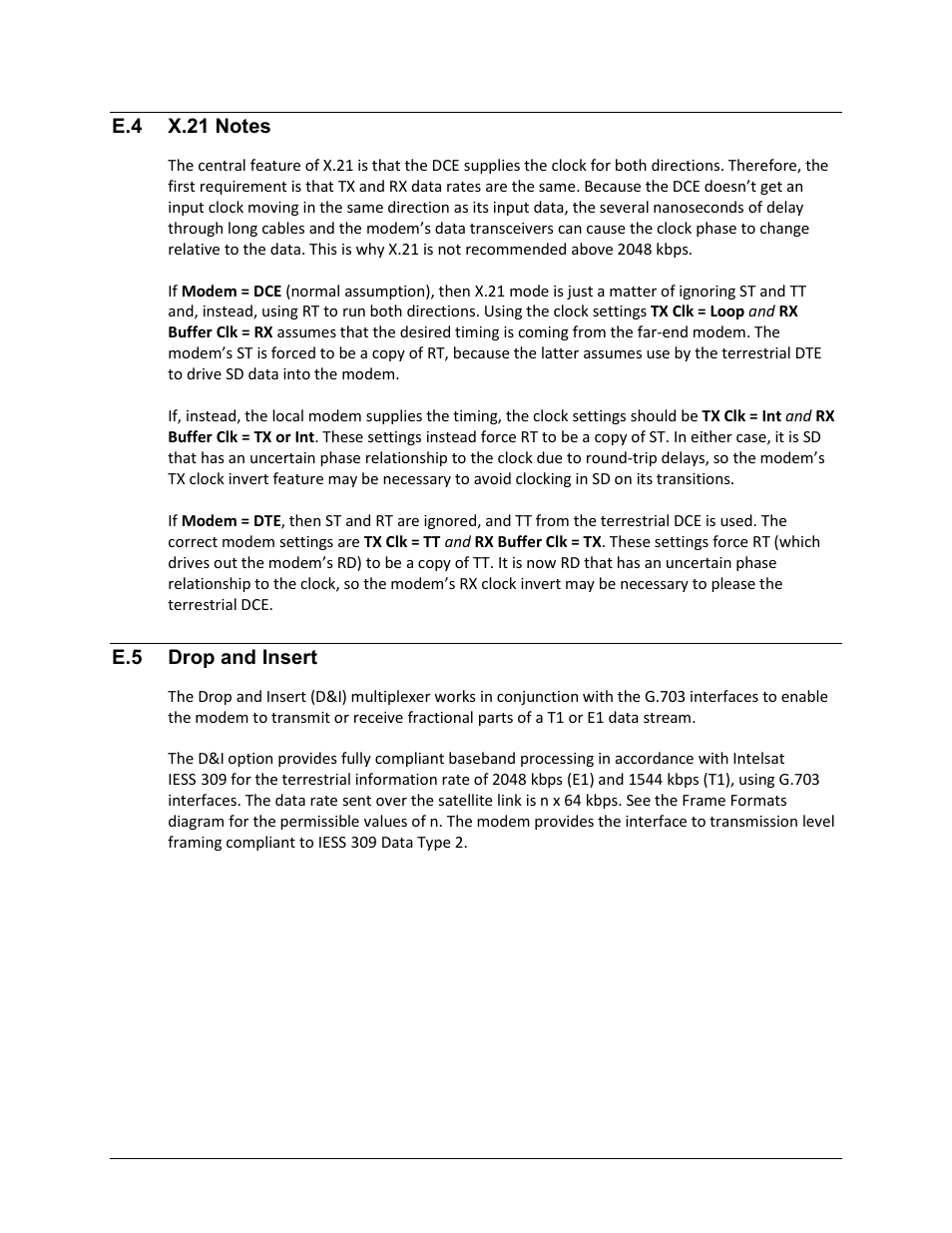 E.4 x.21 notes, E.5 drop and insert | Comtech EF Data CDM-625A User Manual | Page 596 / 756