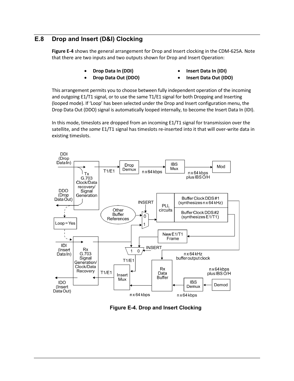 E.8 drop and insert (d&i) clocking | Comtech EF Data CDM-625A User Manual | Page 599 / 756