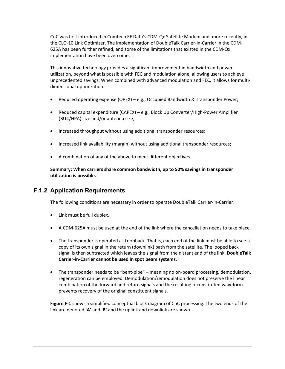 F.1.2 application requirements | Comtech EF Data CDM-625A User Manual | Page 608 / 756