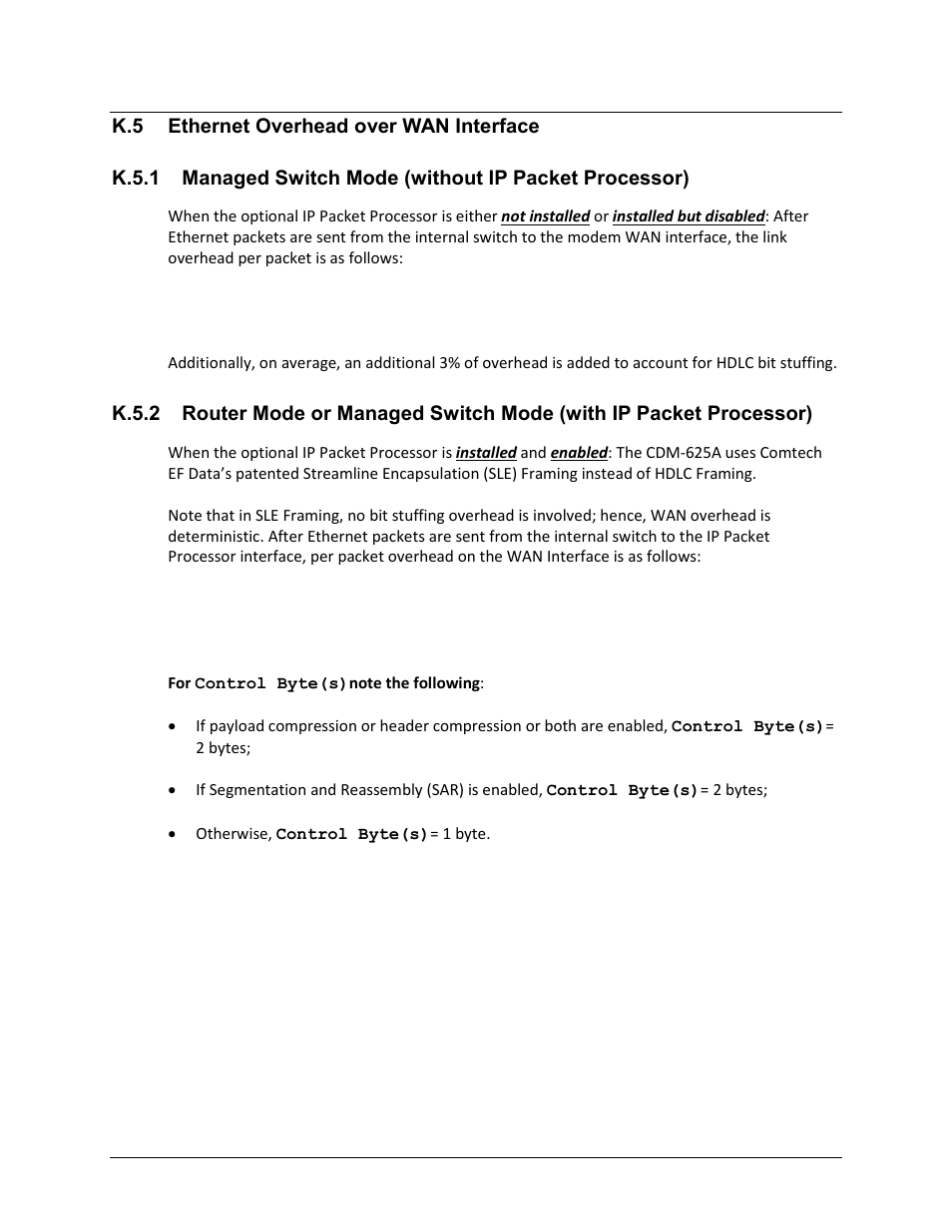 K.5 ethernet overhead over wan interface | Comtech EF Data CDM-625A User Manual | Page 661 / 756