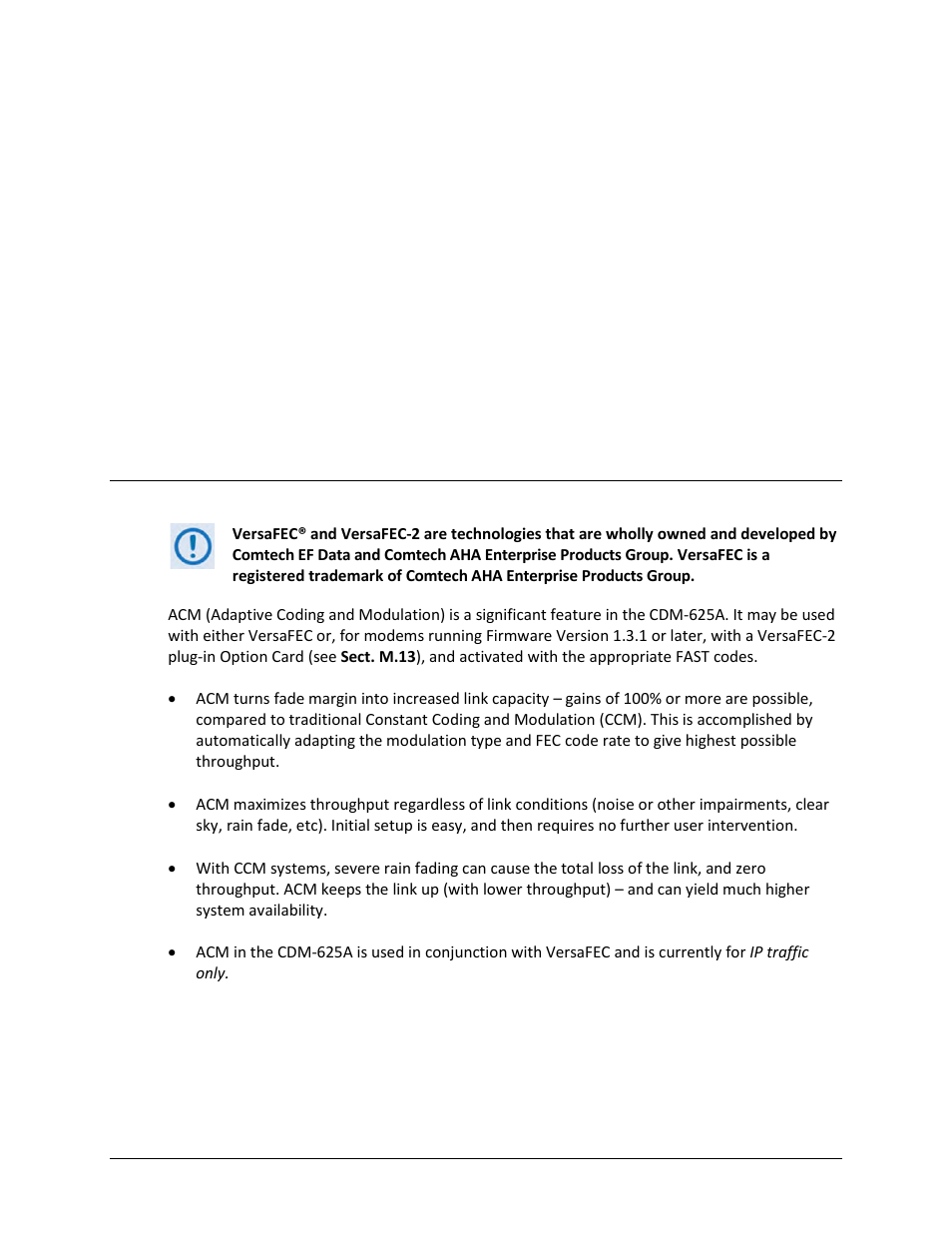 M.1 overview, Appendix m. v, Fec-2 | Adaptive, Coding, Modulation), Option, Ersa | Comtech EF Data CDM-625A User Manual | Page 681 / 756
