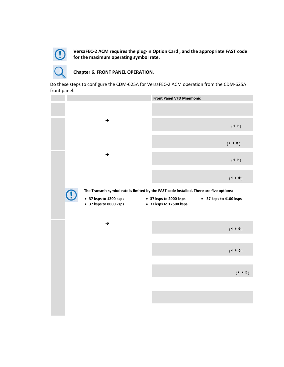 M.7.2 configuring versafec-2 acm in the cdm-625a | Comtech EF Data CDM-625A User Manual | Page 696 / 756