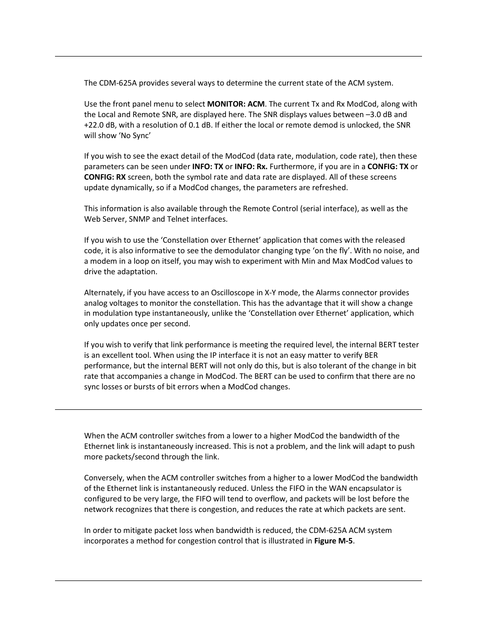 M.8 monitoring acm performance, M.9 acm congestion control | Comtech EF Data CDM-625A User Manual | Page 698 / 756