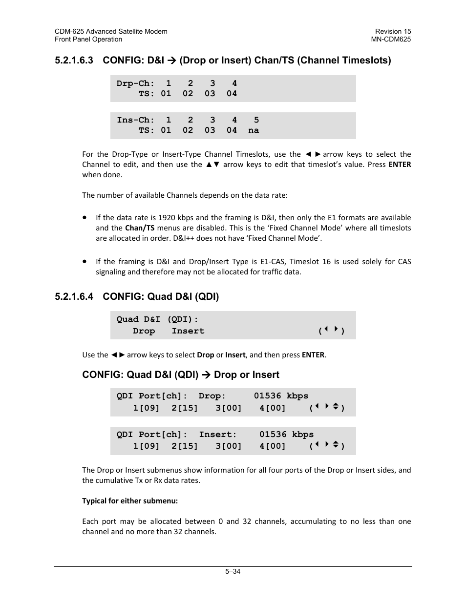 4 config: quad d&i (qdi) | Comtech EF Data CDM-625 User Manual | Page 134 / 684