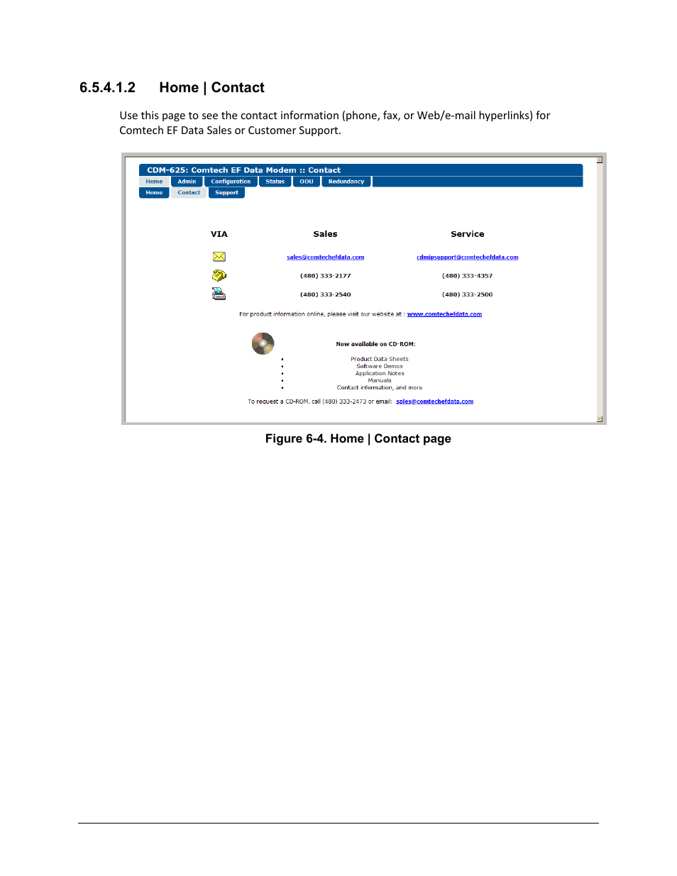 2 home | contact | Comtech EF Data CDM-625 User Manual | Page 206 / 684