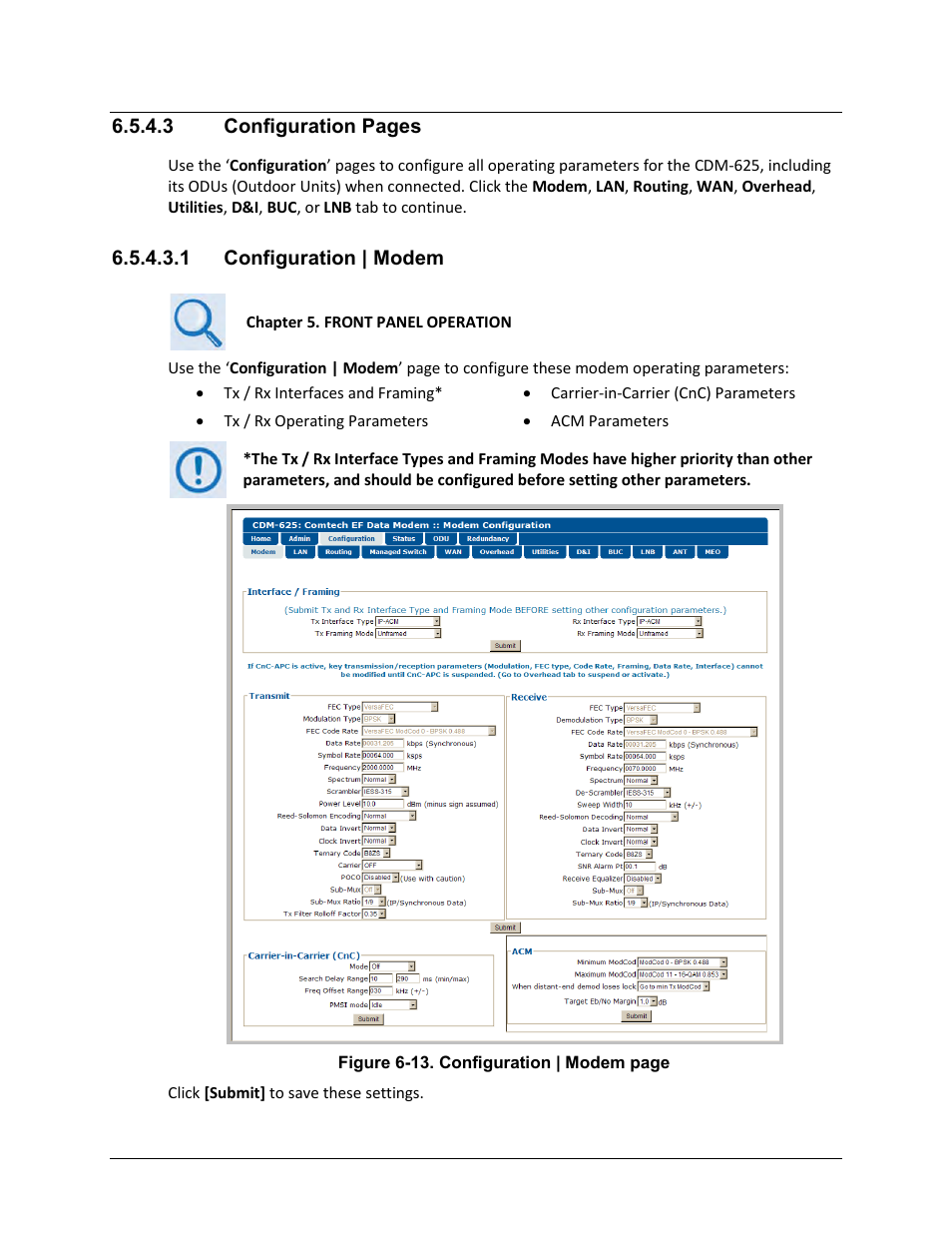 1 configuration | modem | Comtech EF Data CDM-625 User Manual | Page 216 / 684