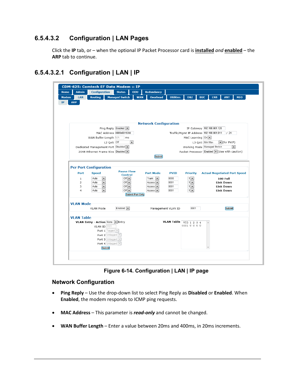 1 configuration | lan | ip | Comtech EF Data CDM-625 User Manual | Page 217 / 684