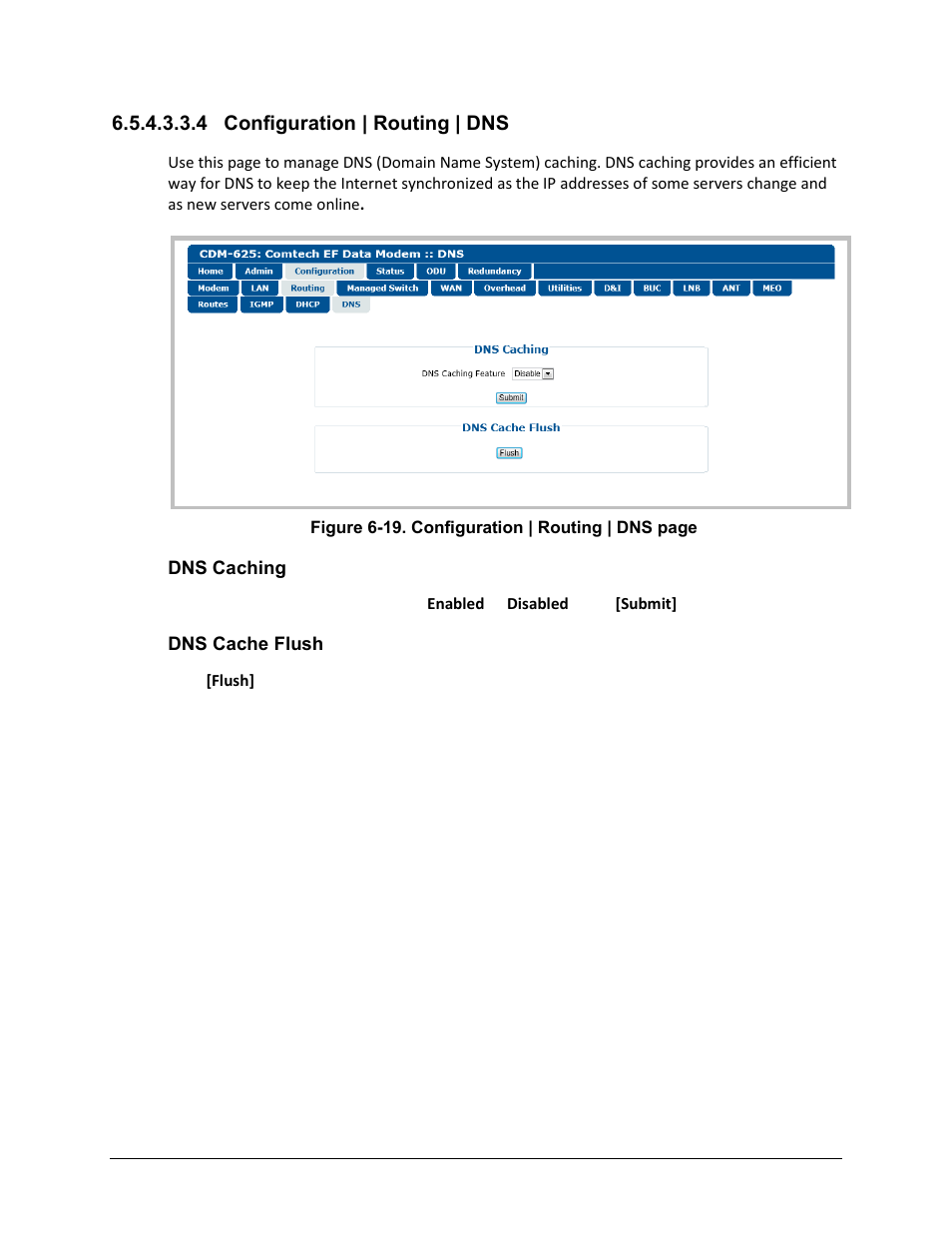 4 configuration | routing | dns | Comtech EF Data CDM-625 User Manual | Page 228 / 684