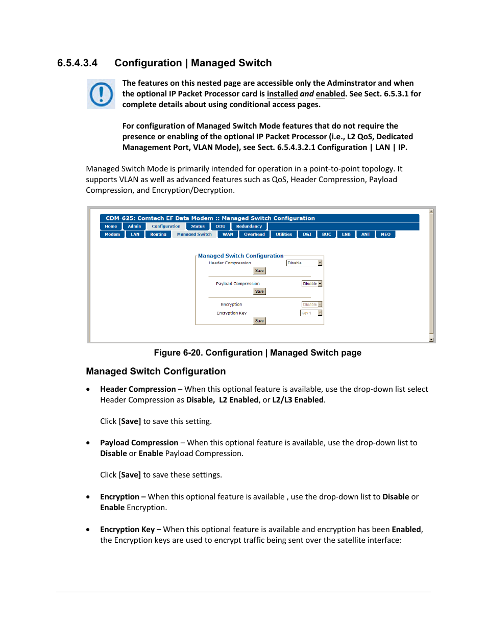 4 configuration | managed switch | Comtech EF Data CDM-625 User Manual | Page 229 / 684