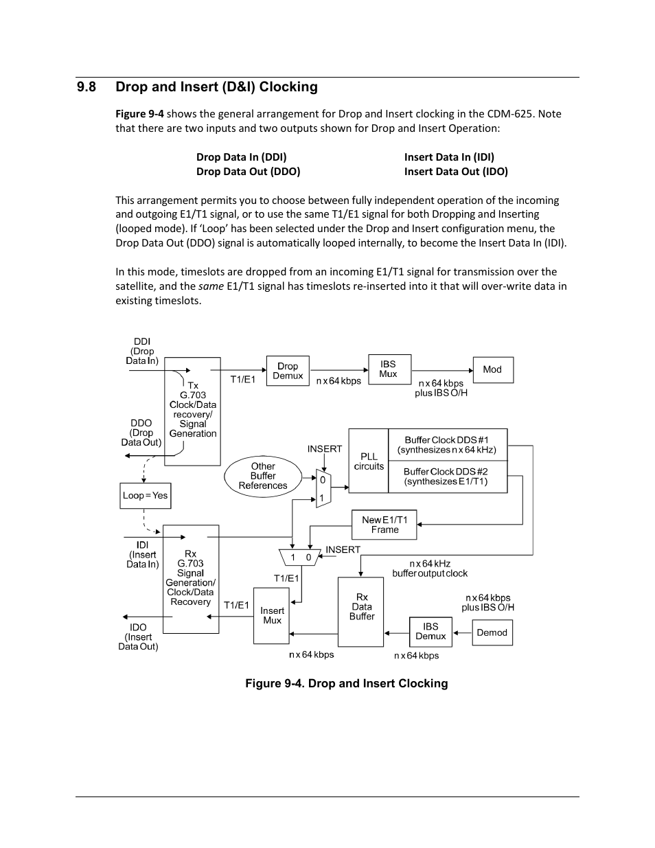 8 drop and insert (d&i) clocking | Comtech EF Data CDM-625 User Manual | Page 323 / 684