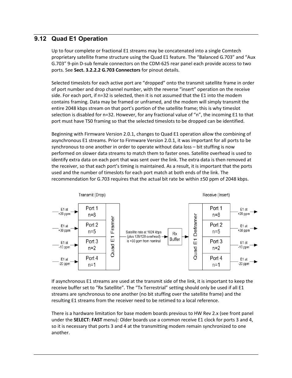 12 quad e1 operation | Comtech EF Data CDM-625 User Manual | Page 330 / 684