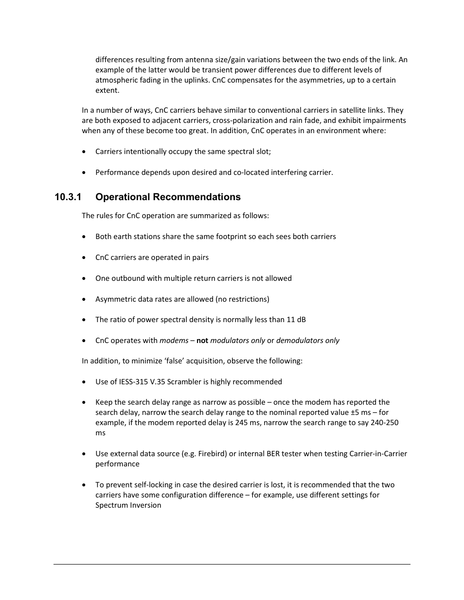 1 operational recommendations | Comtech EF Data CDM-625 User Manual | Page 334 / 684