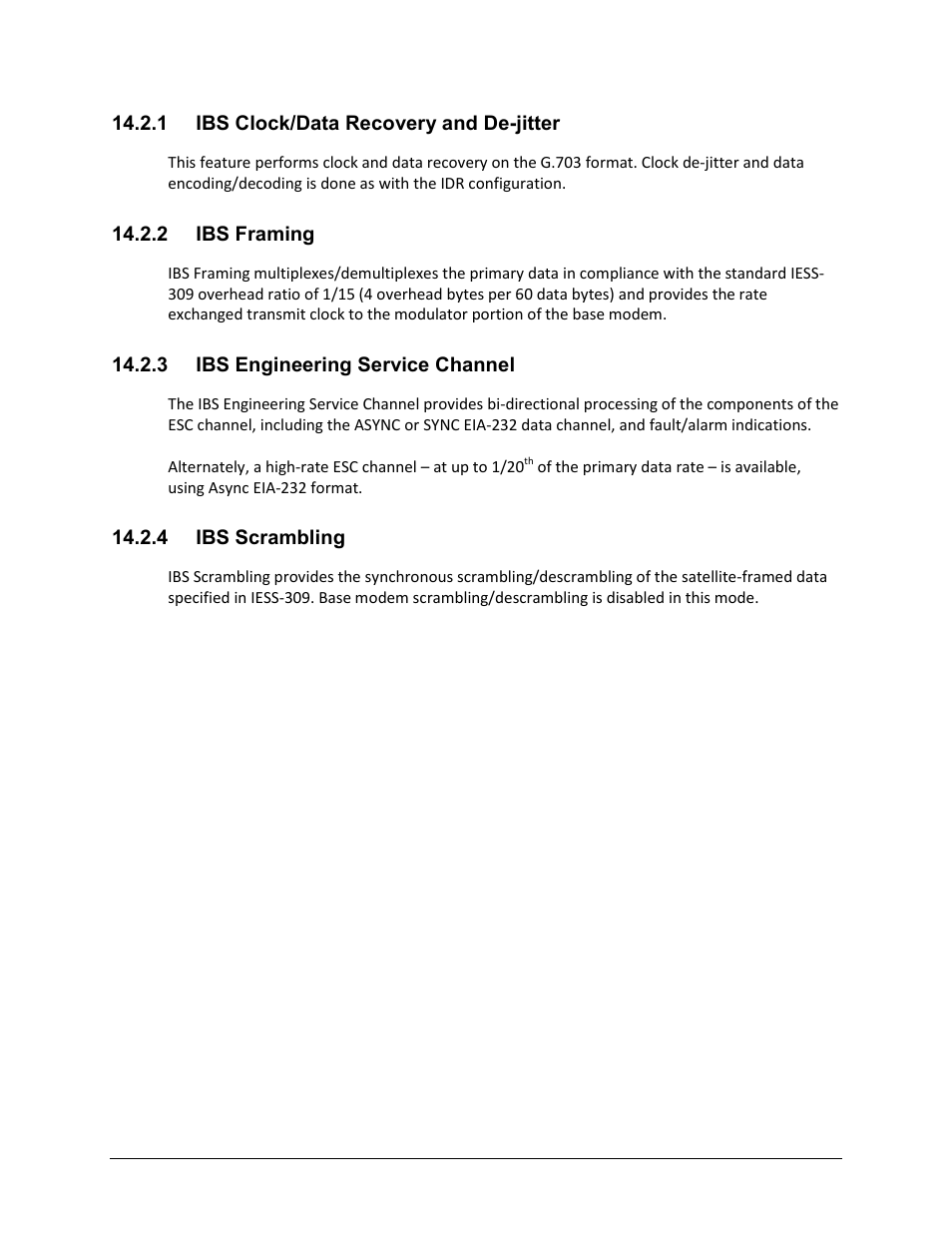 1 ibs clock/data recovery and de-jitter, 2 ibs framing, 3 ibs engineering service channel | 4 ibs scrambling | Comtech EF Data CDM-625 User Manual | Page 372 / 684