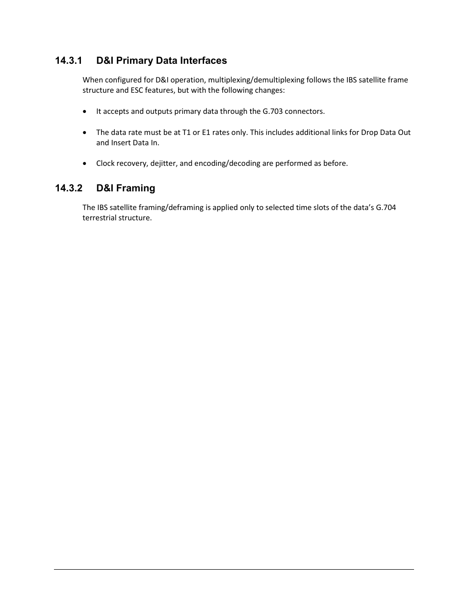 1 d&i primary data interfaces, 2 d&i framing | Comtech EF Data CDM-625 User Manual | Page 374 / 684