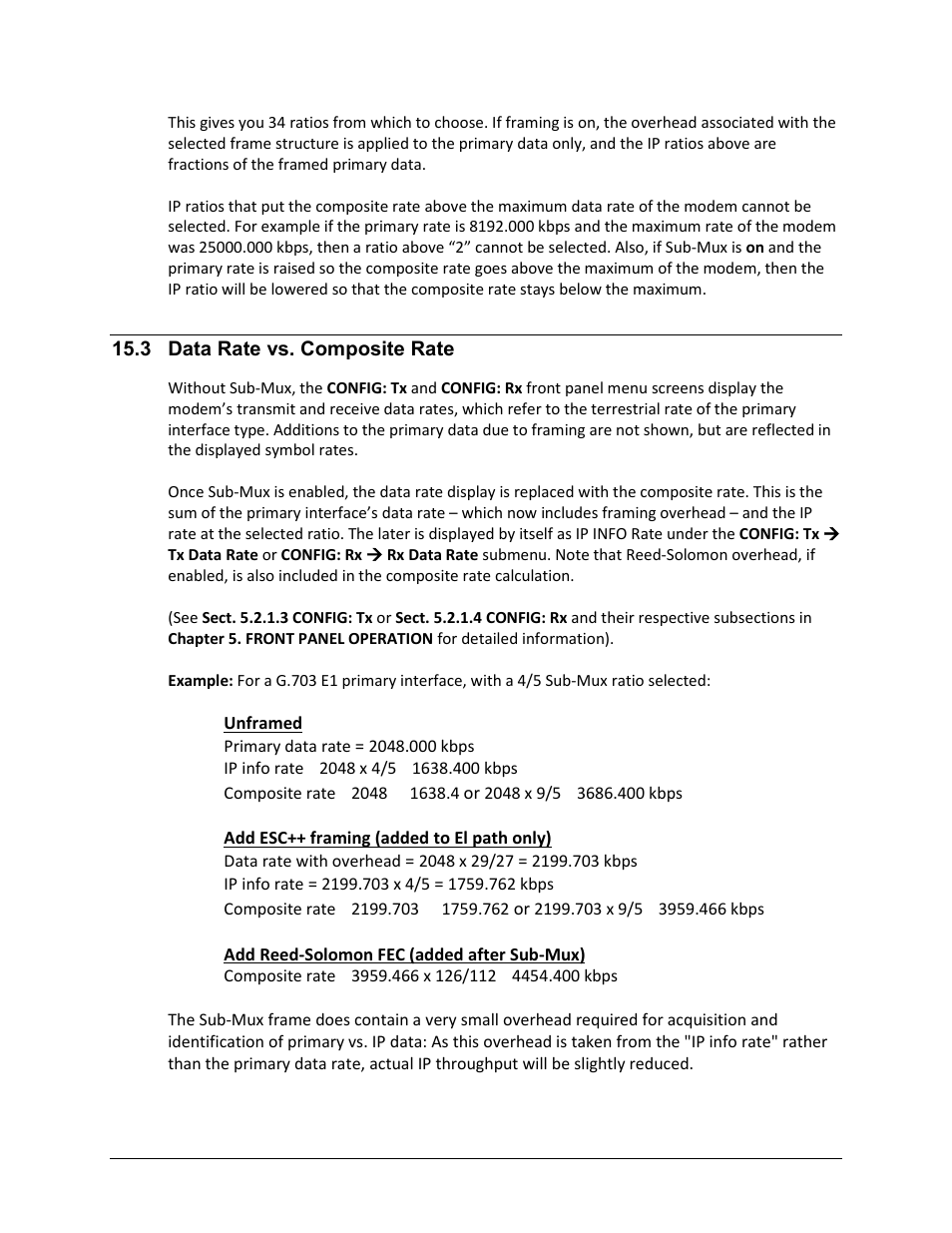 3 data rate vs. composite rate | Comtech EF Data CDM-625 User Manual | Page 378 / 684