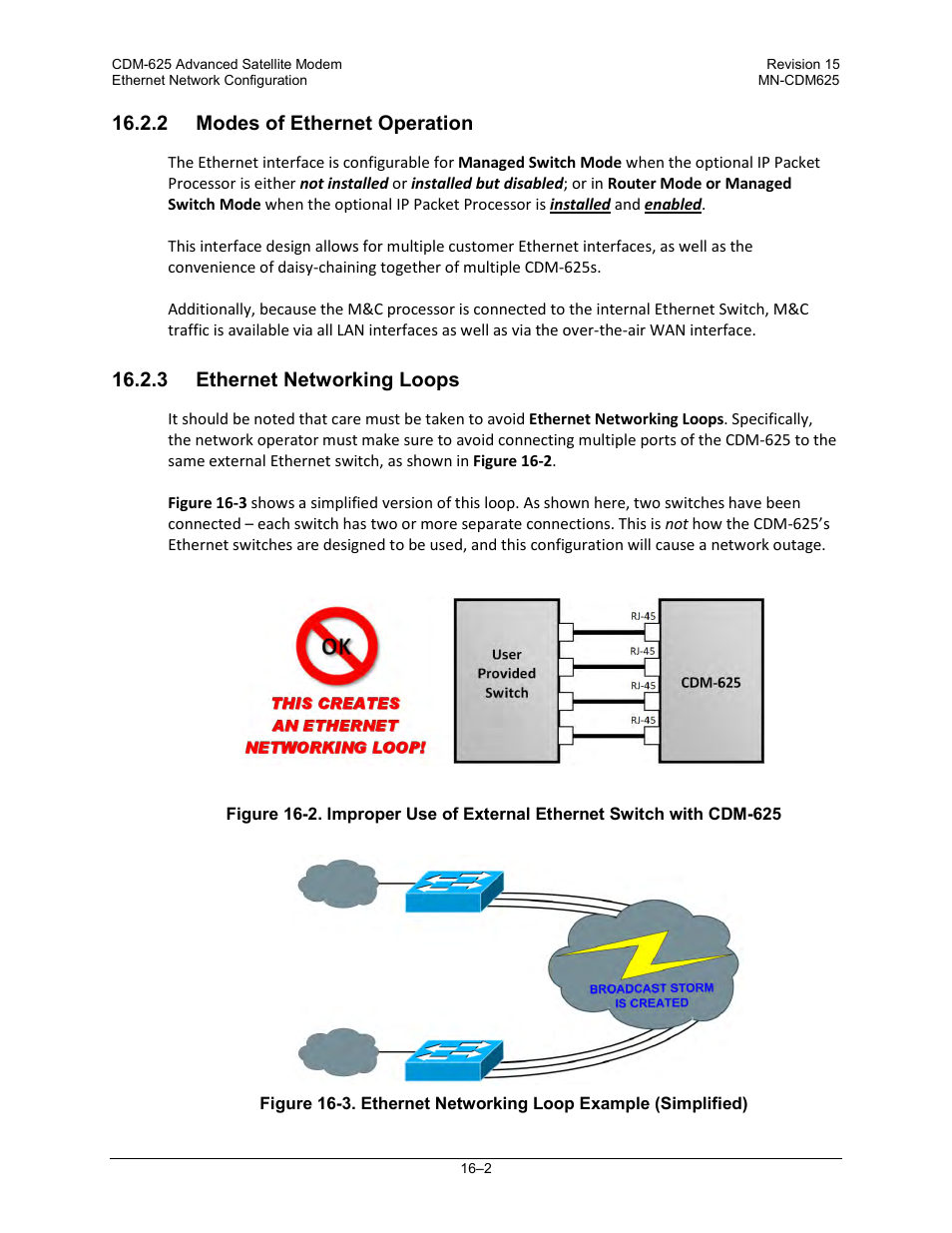 2 modes of ethernet operation, 3 ethernet networking loops | Comtech EF Data CDM-625 User Manual | Page 380 / 684