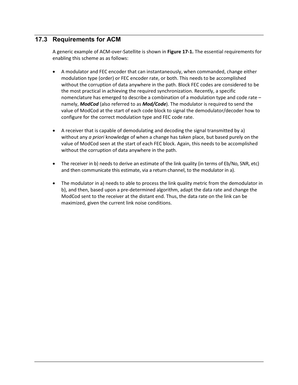 3 requirements for acm | Comtech EF Data CDM-625 User Manual | Page 399 / 684