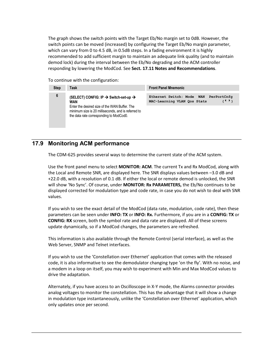 9 monitoring acm performance | Comtech EF Data CDM-625 User Manual | Page 407 / 684