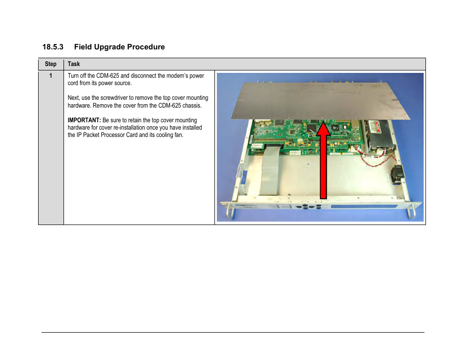 3 field upgrade procedure | Comtech EF Data CDM-625 User Manual | Page 422 / 684