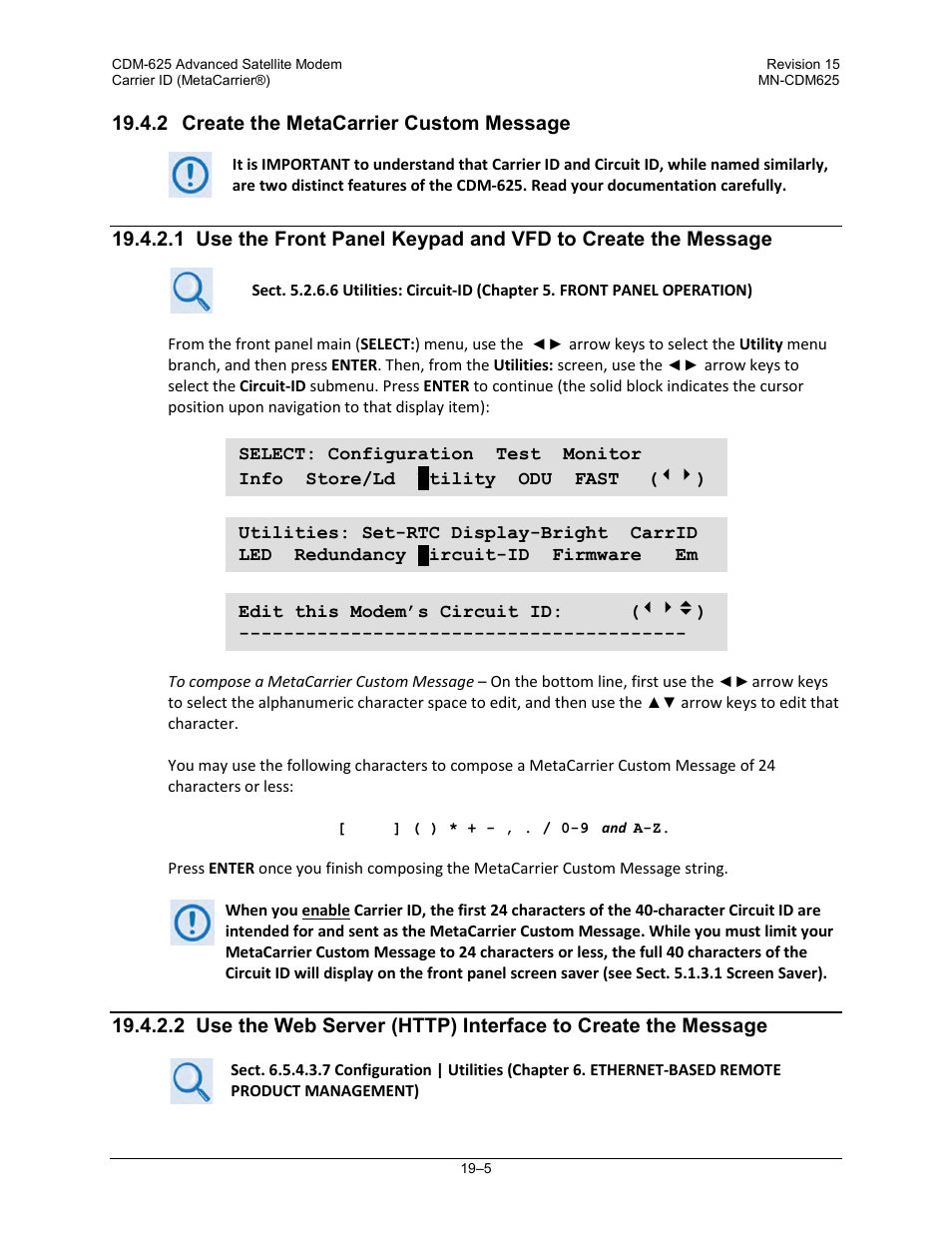 2 create the metacarrier custom message | Comtech EF Data CDM-625 User Manual | Page 431 / 684