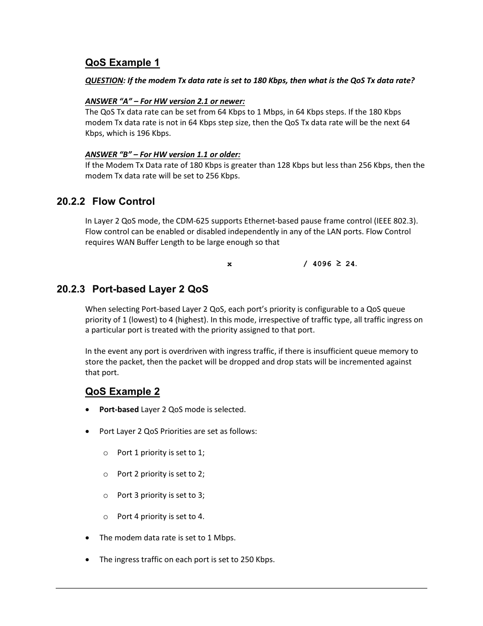 2 flow control, 3 port-based layer 2 qos | Comtech EF Data CDM-625 User Manual | Page 435 / 684