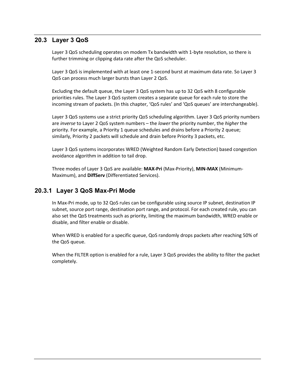 3 layer 3 qos, 1 layer 3 qos max-pri mode | Comtech EF Data CDM-625 User Manual | Page 442 / 684