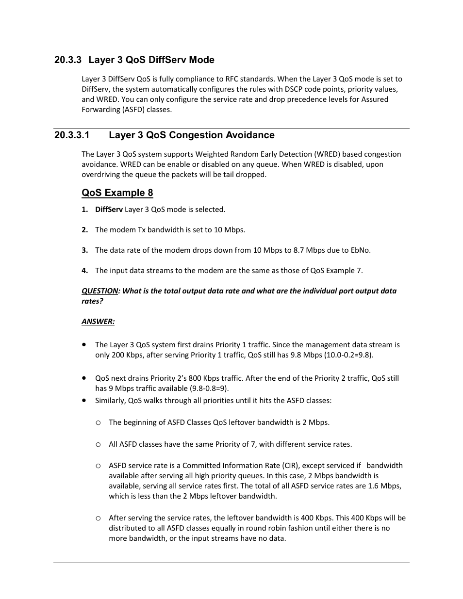 3 layer 3 qos diffserv mode, 1 layer 3 qos congestion avoidance | Comtech EF Data CDM-625 User Manual | Page 446 / 684