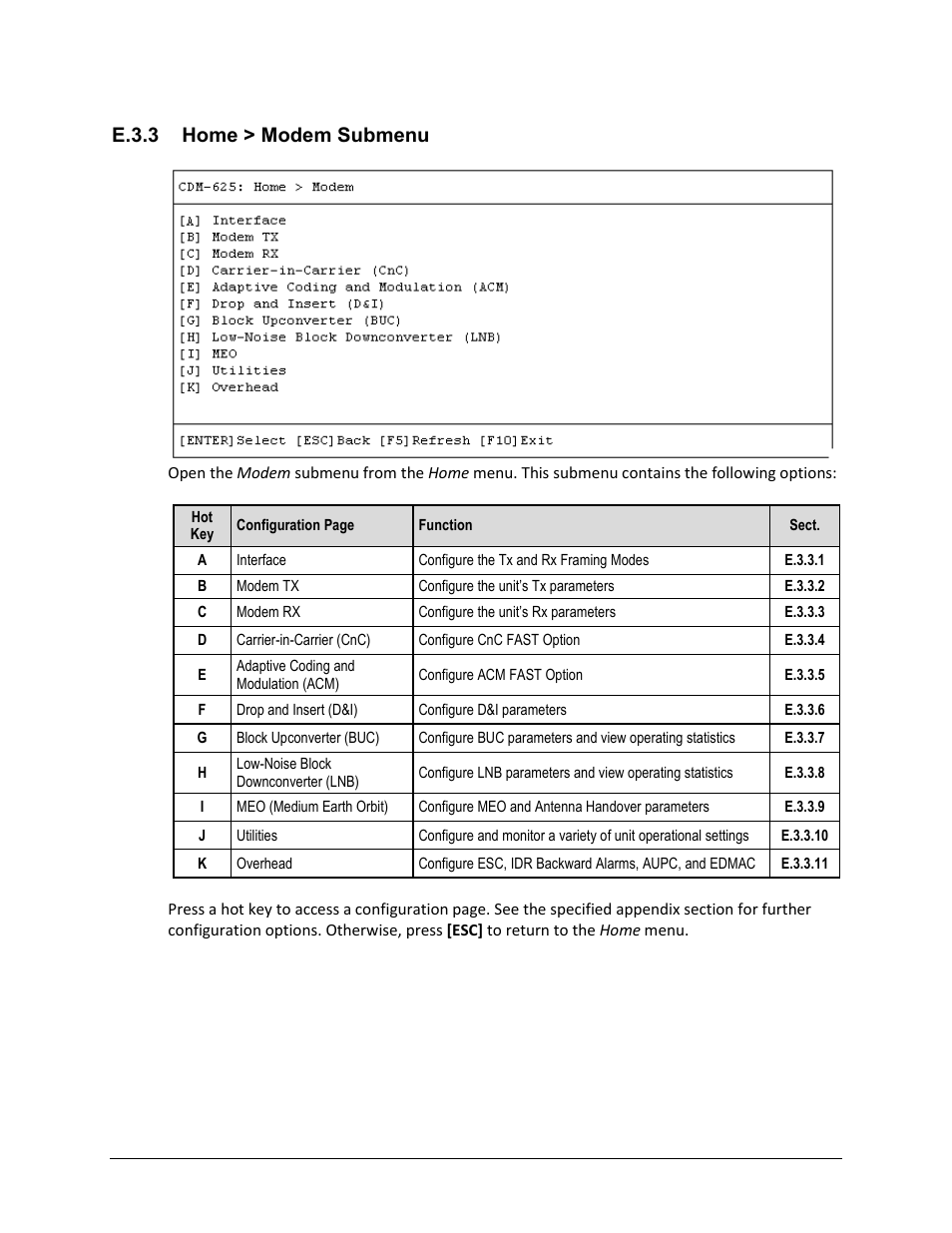 E.3.3 home > modem submenu | Comtech EF Data CDM-625 User Manual | Page 550 / 684