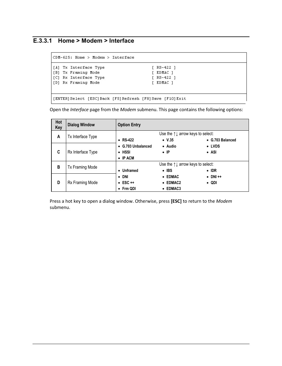 E.3.3.1 home > modem > interface, E.3.3.2 | Comtech EF Data CDM-625 User Manual | Page 551 / 684