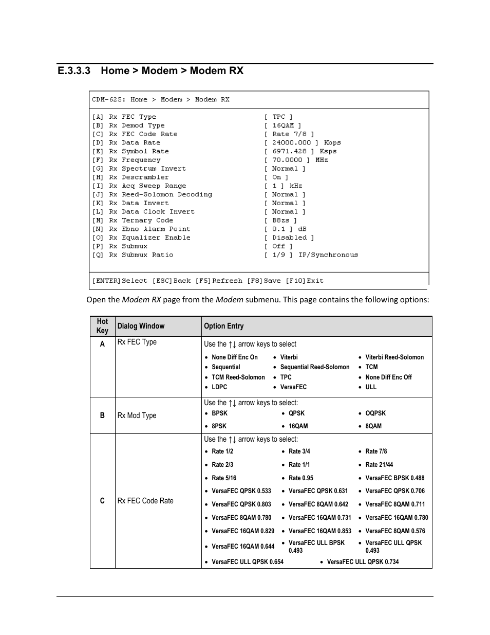 E.3.3.3 home > modem > modem rx | Comtech EF Data CDM-625 User Manual | Page 554 / 684