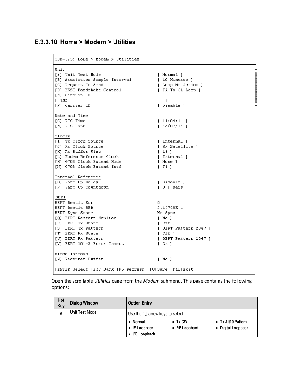 E.3.3.10 home > modem > utilities | Comtech EF Data CDM-625 User Manual | Page 564 / 684