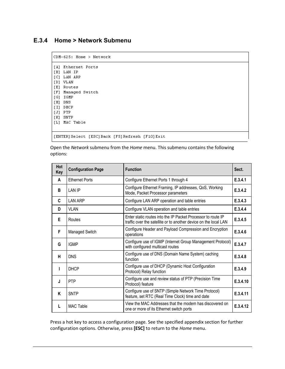 E.3.4 home > network submenu | Comtech EF Data CDM-625 User Manual | Page 568 / 684