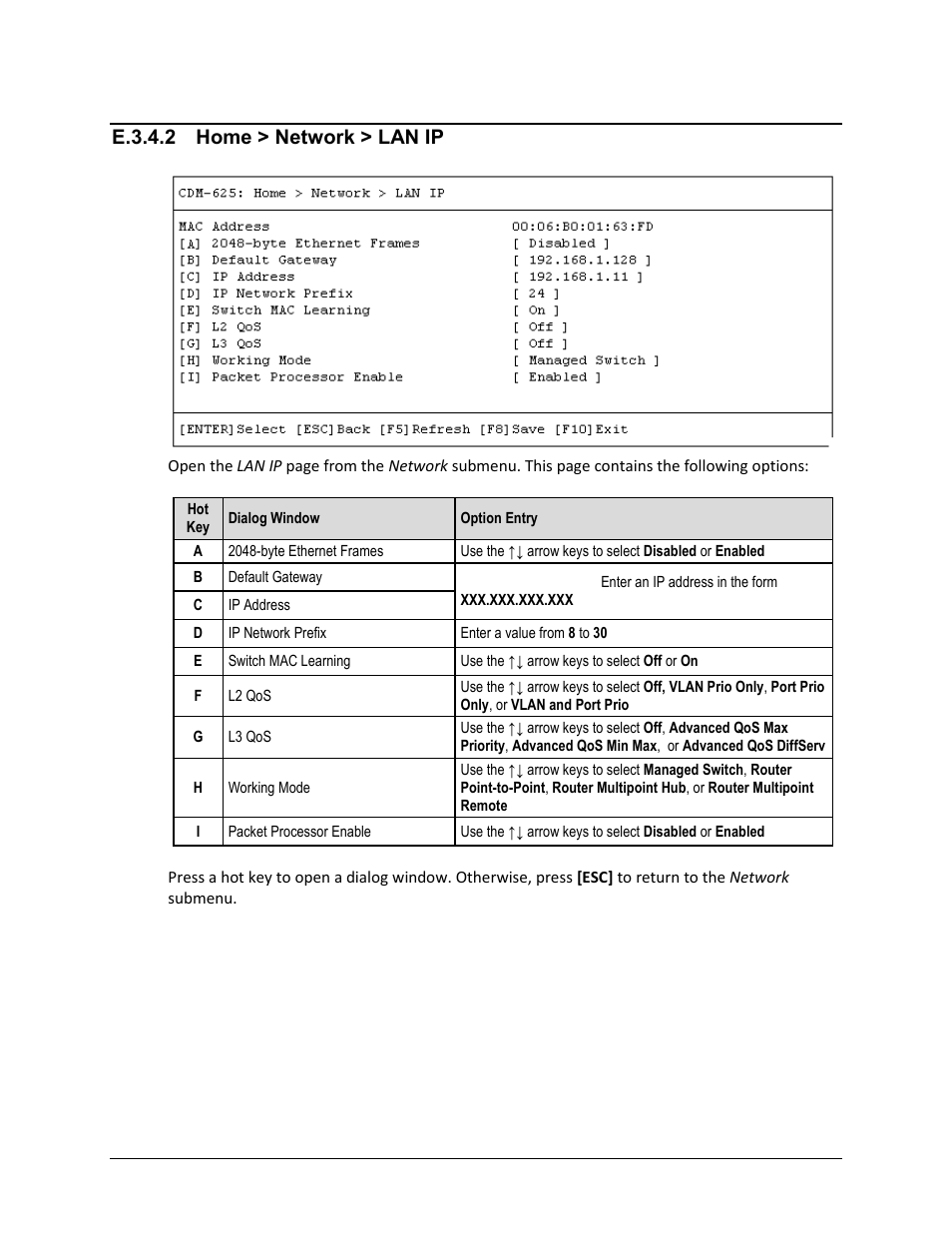 E.3.4.2 home > network > lan ip, E.3.4.3 | Comtech EF Data CDM-625 User Manual | Page 571 / 684