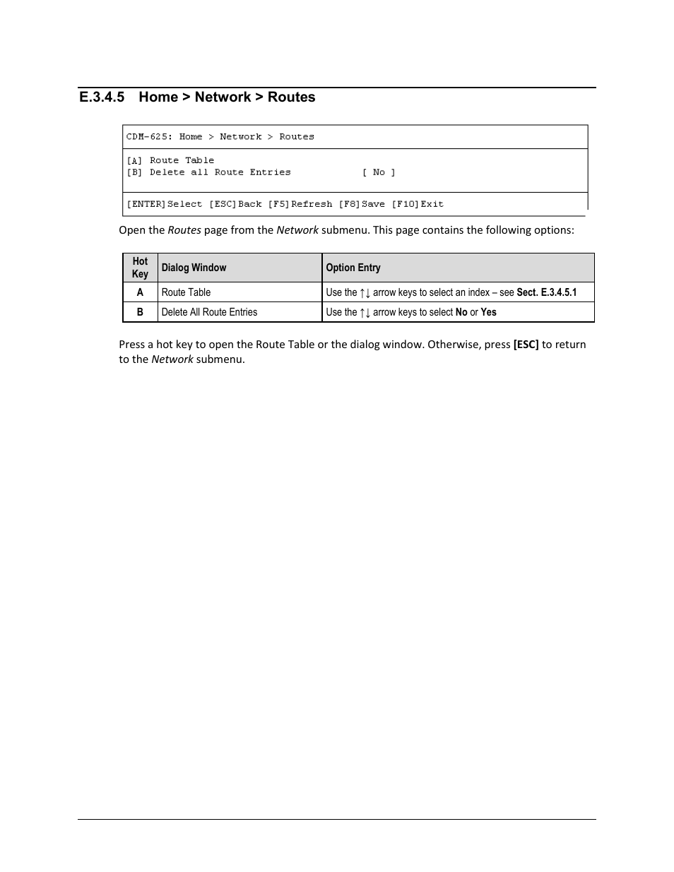 E.3.4.5 home > network > routes | Comtech EF Data CDM-625 User Manual | Page 576 / 684