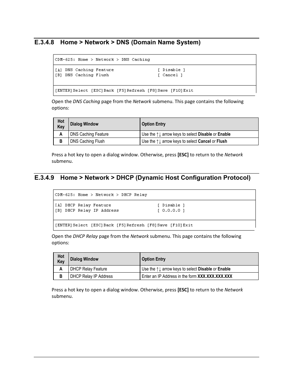 E.3.4.8 home > network > dns (domain name system), E.3.4.9, E.3.4.10 | Comtech EF Data CDM-625 User Manual | Page 580 / 684