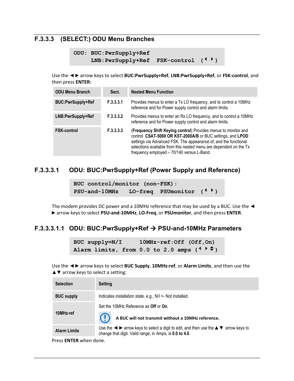 F.3.3.3 (select:) odu menu branches, F.3.3.3 | Comtech EF Data CDM-625 User Manual | Page 628 / 684