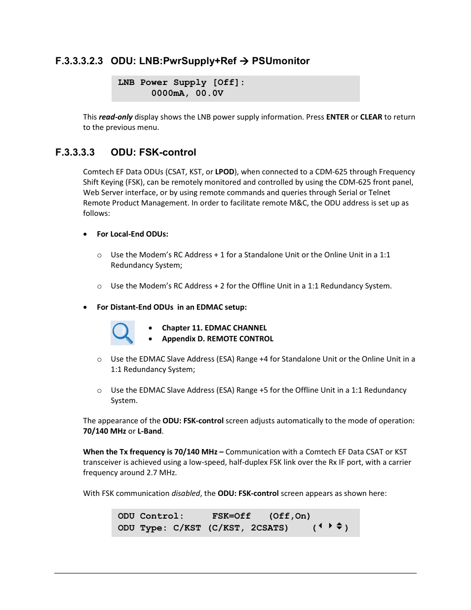 F.3.3.3.2.3 odu: lnb:pwrsupply+ref ( psumonitor, F.3.3.3.3 odu: fsk-control | Comtech EF Data CDM-625 User Manual | Page 631 / 684