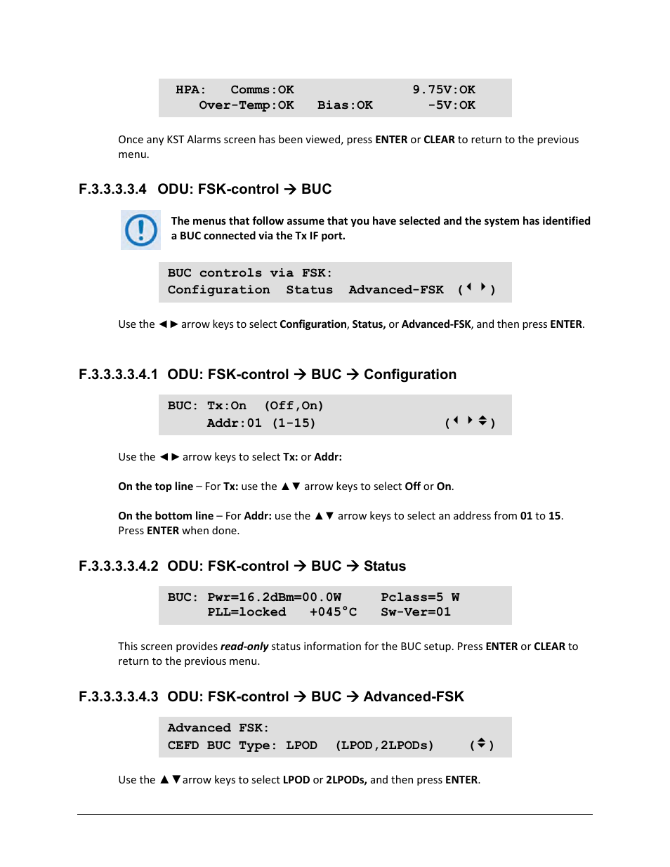 F.3.3.3.3.4 odu: fsk-control ( buc, F.3.3.3.3.4.2 odu: fsk-control ( buc ( status, F.3.3.3.3.4 | Comtech EF Data CDM-625 User Manual | Page 644 / 684